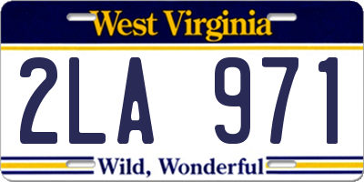 WV license plate 2LA971