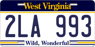 WV license plate 2LA993