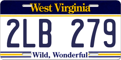 WV license plate 2LB279