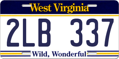 WV license plate 2LB337