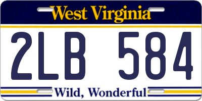WV license plate 2LB584
