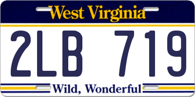 WV license plate 2LB719