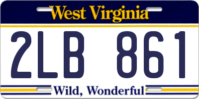 WV license plate 2LB861