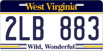 WV license plate 2LB883