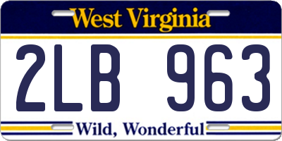 WV license plate 2LB963