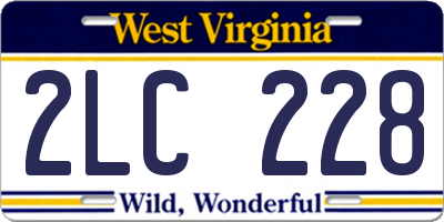 WV license plate 2LC228