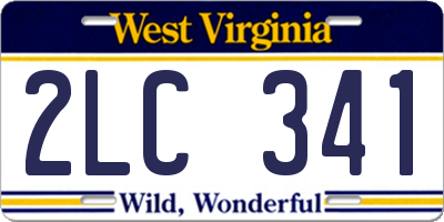 WV license plate 2LC341