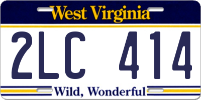 WV license plate 2LC414
