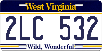 WV license plate 2LC532