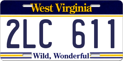 WV license plate 2LC611