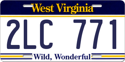 WV license plate 2LC771