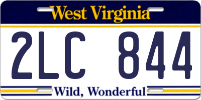 WV license plate 2LC844
