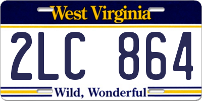 WV license plate 2LC864
