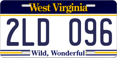 WV license plate 2LD096