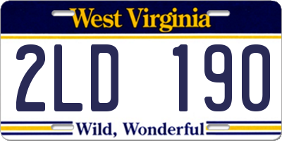 WV license plate 2LD190