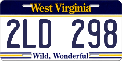 WV license plate 2LD298