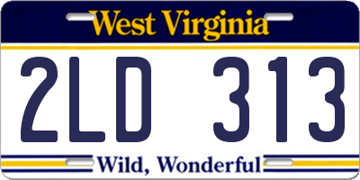 WV license plate 2LD313