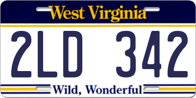 WV license plate 2LD342