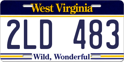 WV license plate 2LD483