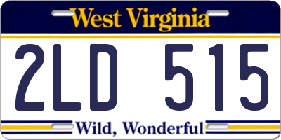 WV license plate 2LD515