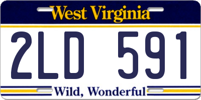 WV license plate 2LD591