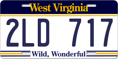 WV license plate 2LD717