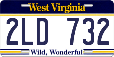 WV license plate 2LD732