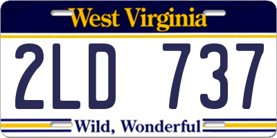 WV license plate 2LD737