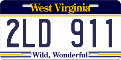WV license plate 2LD911