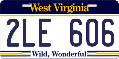 WV license plate 2LE606