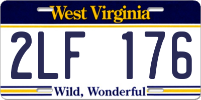WV license plate 2LF176