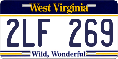 WV license plate 2LF269