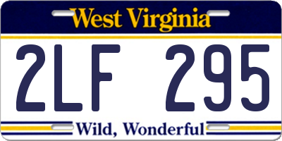 WV license plate 2LF295