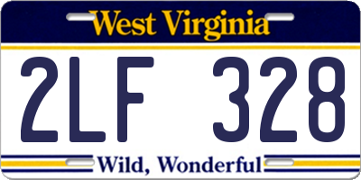 WV license plate 2LF328