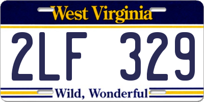 WV license plate 2LF329