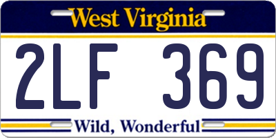 WV license plate 2LF369