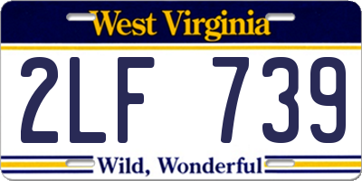 WV license plate 2LF739