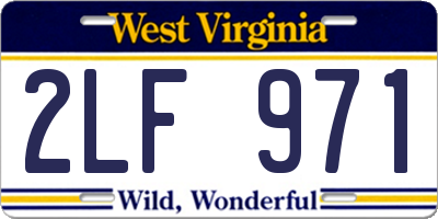 WV license plate 2LF971