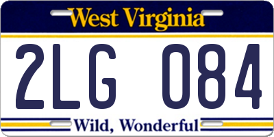 WV license plate 2LG084