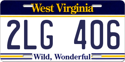 WV license plate 2LG406