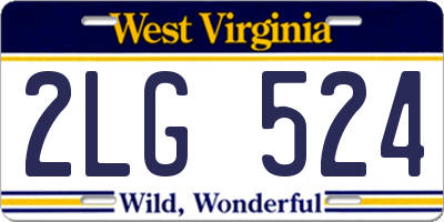 WV license plate 2LG524