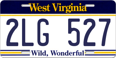 WV license plate 2LG527