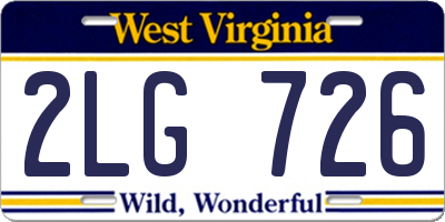 WV license plate 2LG726