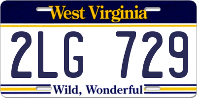 WV license plate 2LG729
