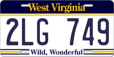 WV license plate 2LG749