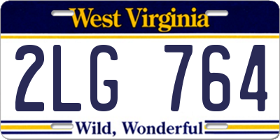 WV license plate 2LG764