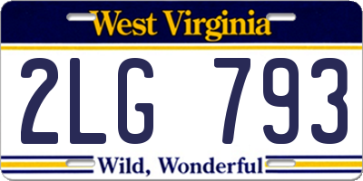 WV license plate 2LG793