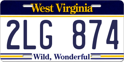 WV license plate 2LG874