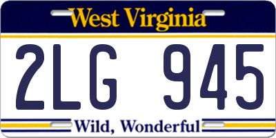 WV license plate 2LG945