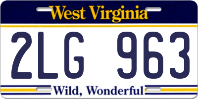 WV license plate 2LG963